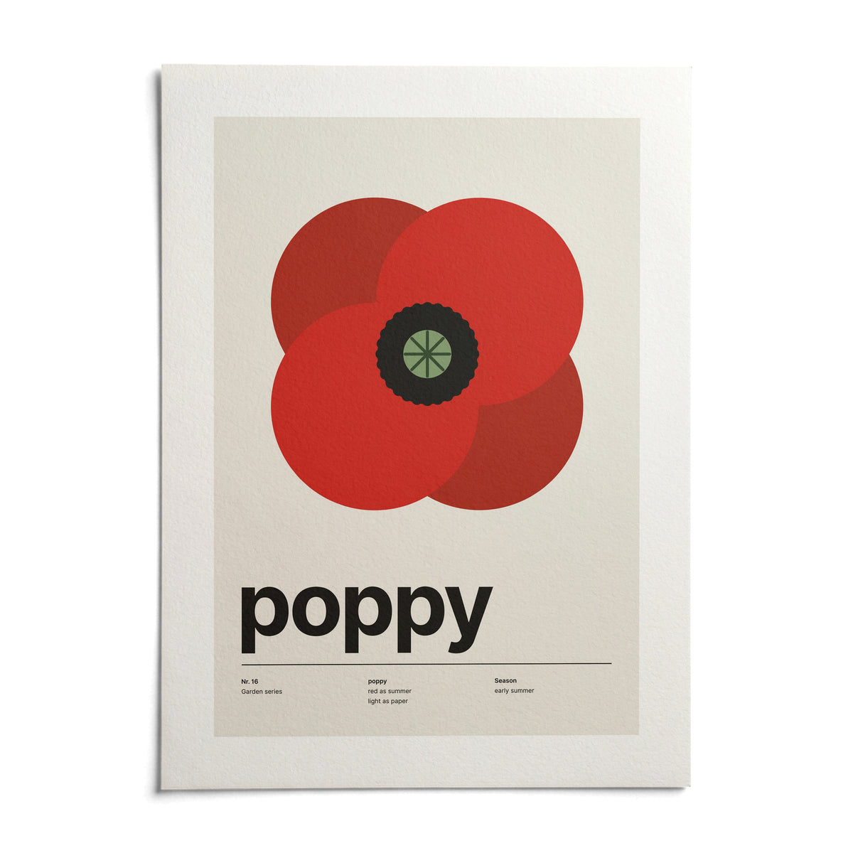 Red Poppy Print, shown as an unframed paper print on a plain white background