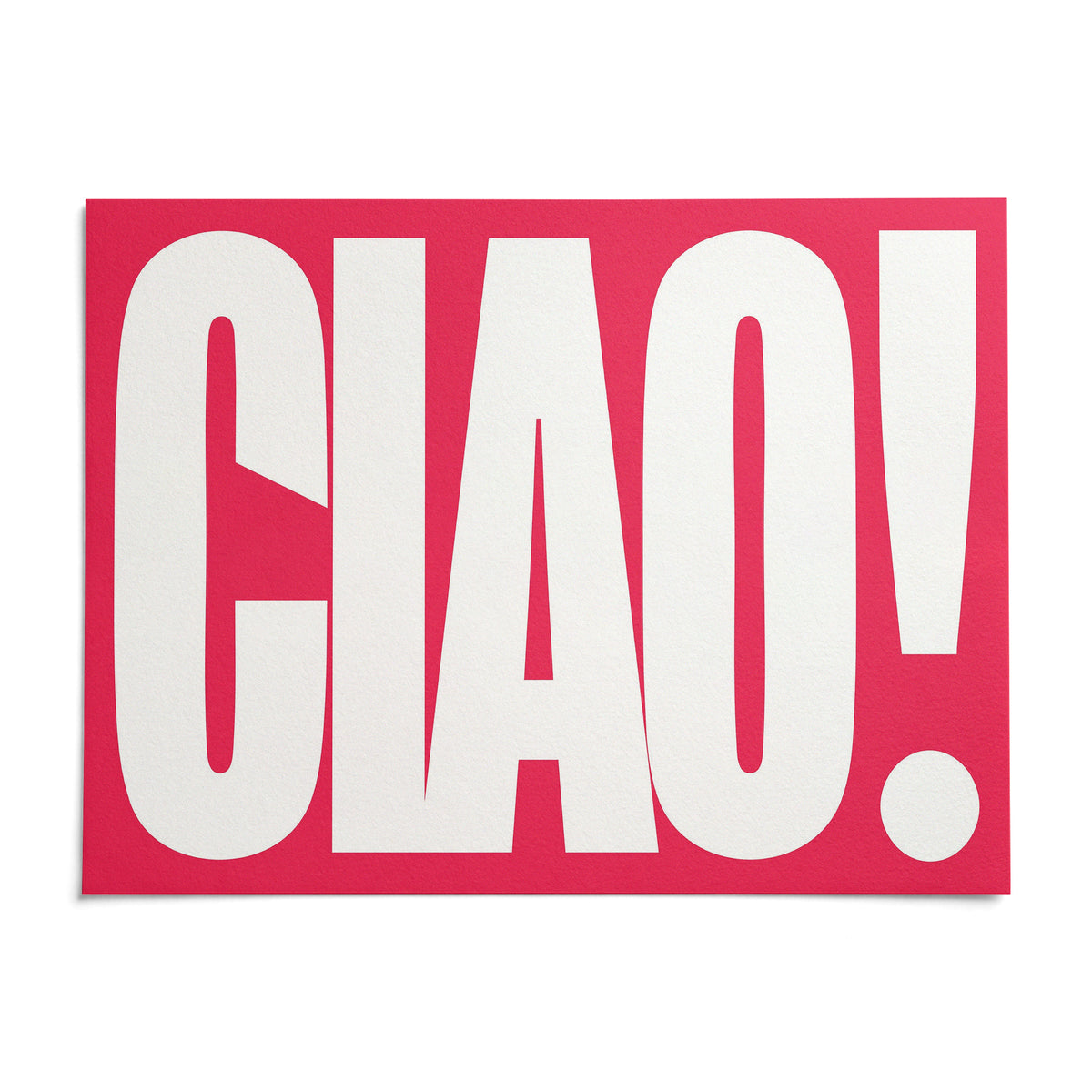 Red Text Print, shown as an unframed paper print on a plain white background