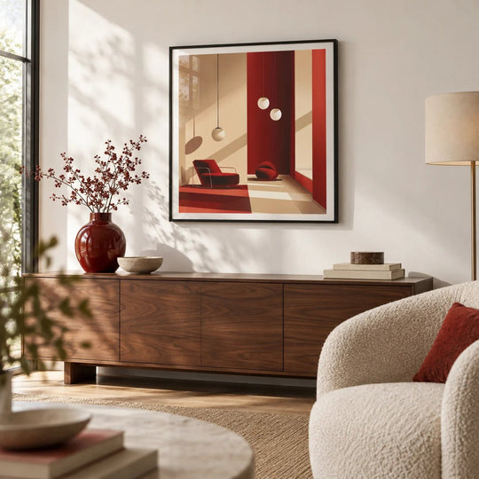 Intérieur moderne rouge