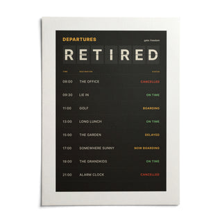 Retired Poster, shown as an unframed paper print on a plain white background