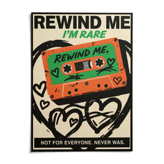 Retro Cassette Wall Art, shown as an unframed paper print on a plain white background