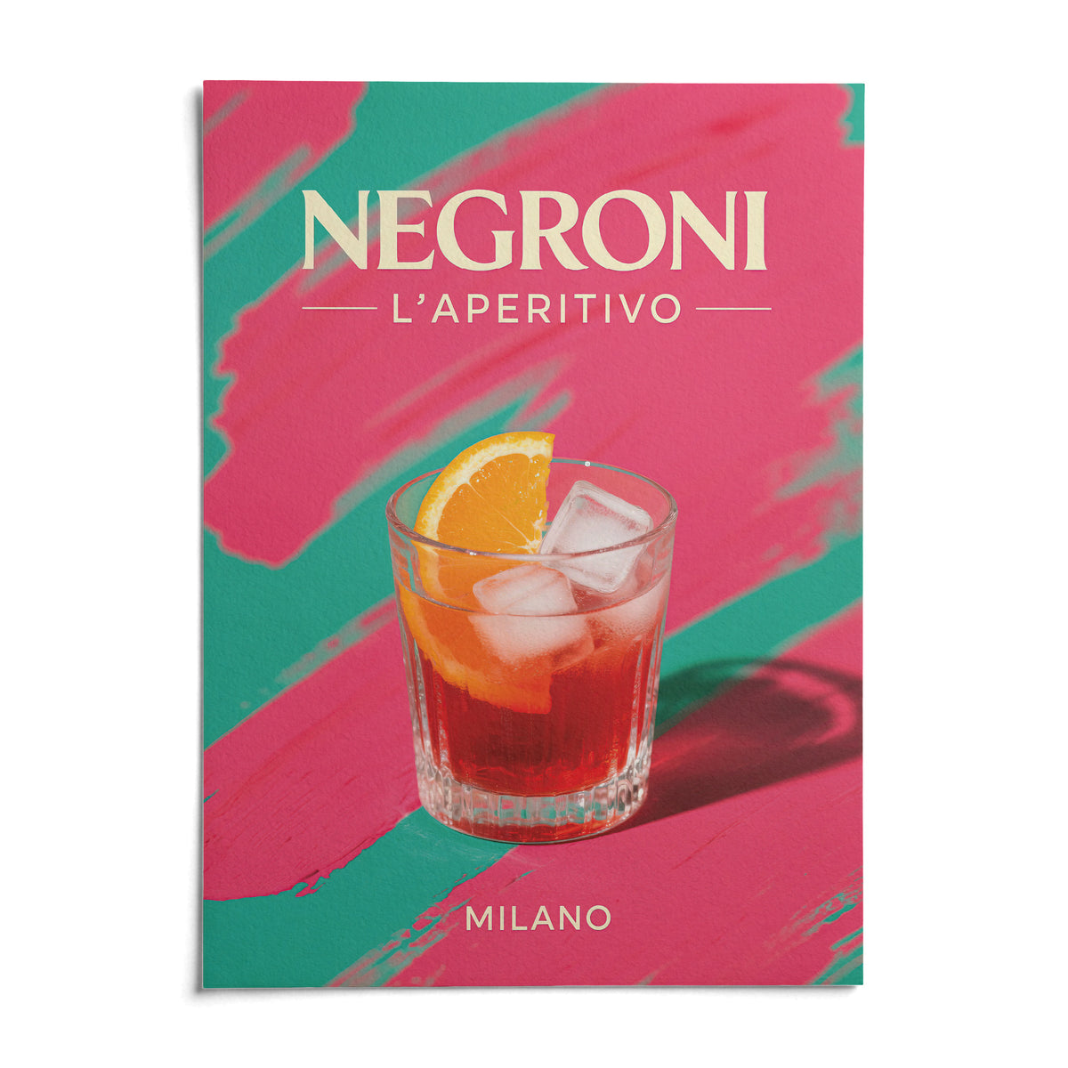 Retro Cocktail Art, shown as an unframed paper print on a plain white background