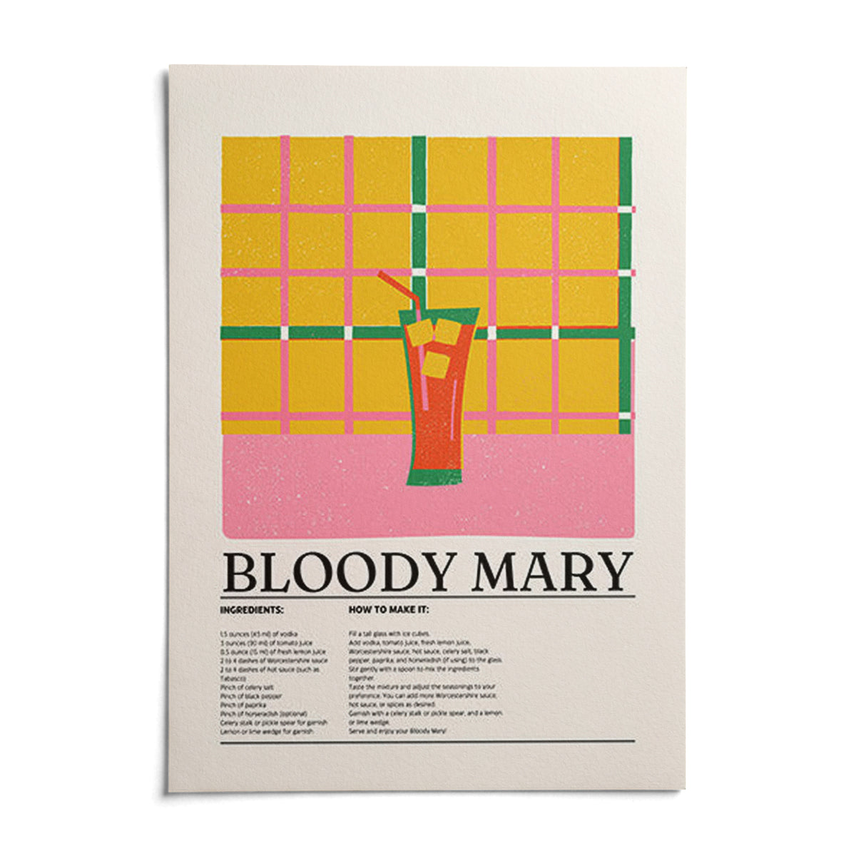 Retro Drink Poster, shown as an unframed paper print on a plain white background