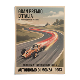 Retro Racing Art Print, shown as an unframed paper print on a plain white background
