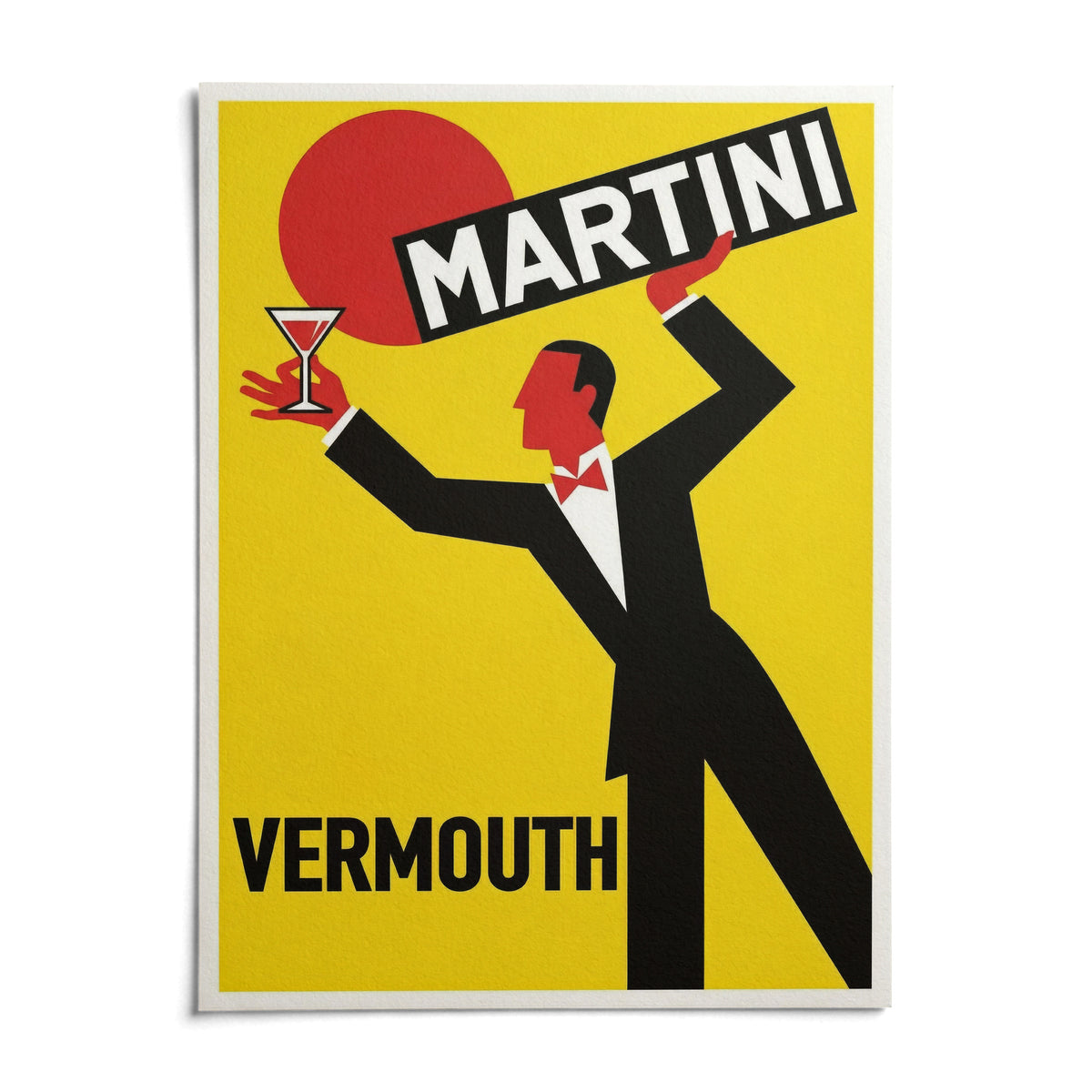 Retro Vermouth Bar Poster, shown as an unframed paper print on a plain white background