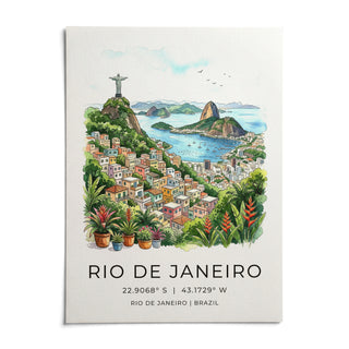 Rio De Janeiro Art Print, shown as an unframed paper print on a plain white background