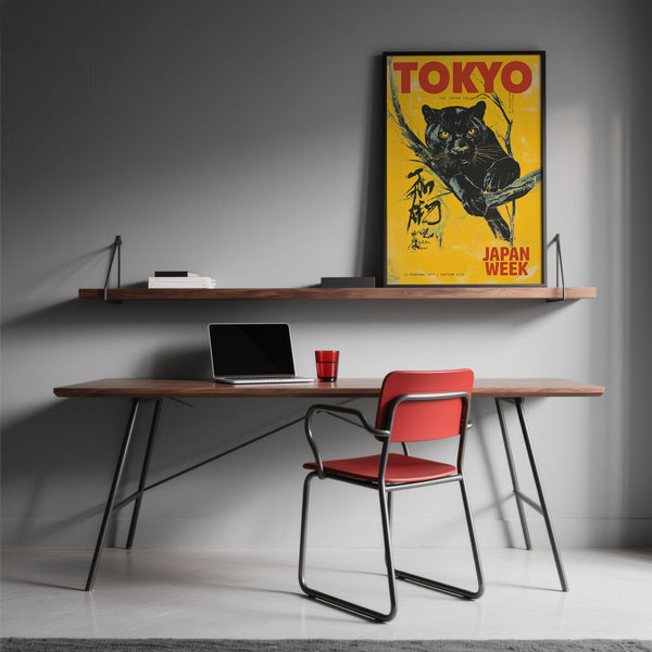 Bold Japanese retro poster for eclectic interiors