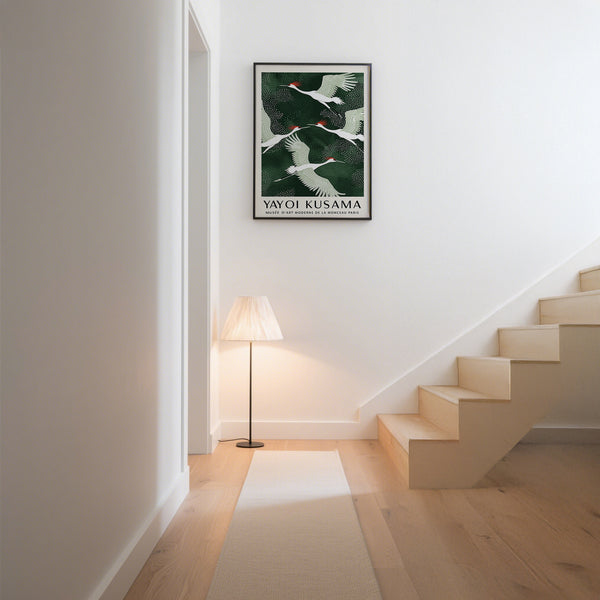 High-quality Japandi wall art print with serene green tones