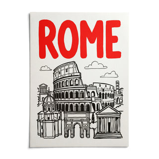 Rome City Art Print, shown as an unframed paper print on a plain white background