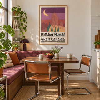 Roque Nublo Wall Art shown in a breakfast nook (frame not included)
