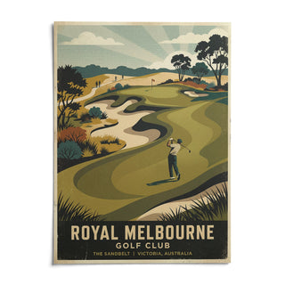 Royal Melbourne Golf Art, shown as an unframed paper print on a plain white background
