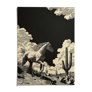Running Horse Wall Art, shown as an unframed paper print on a plain white background