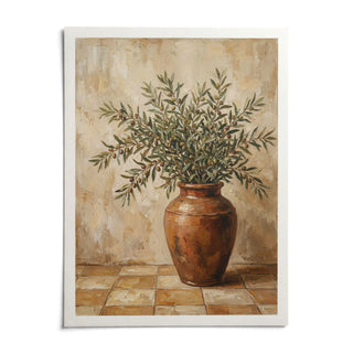 Rustic Olive Art, shown as an unframed paper print on a plain white background