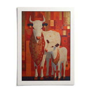 Sacred Cow Wall Art, shown as an unframed paper print on a plain white background