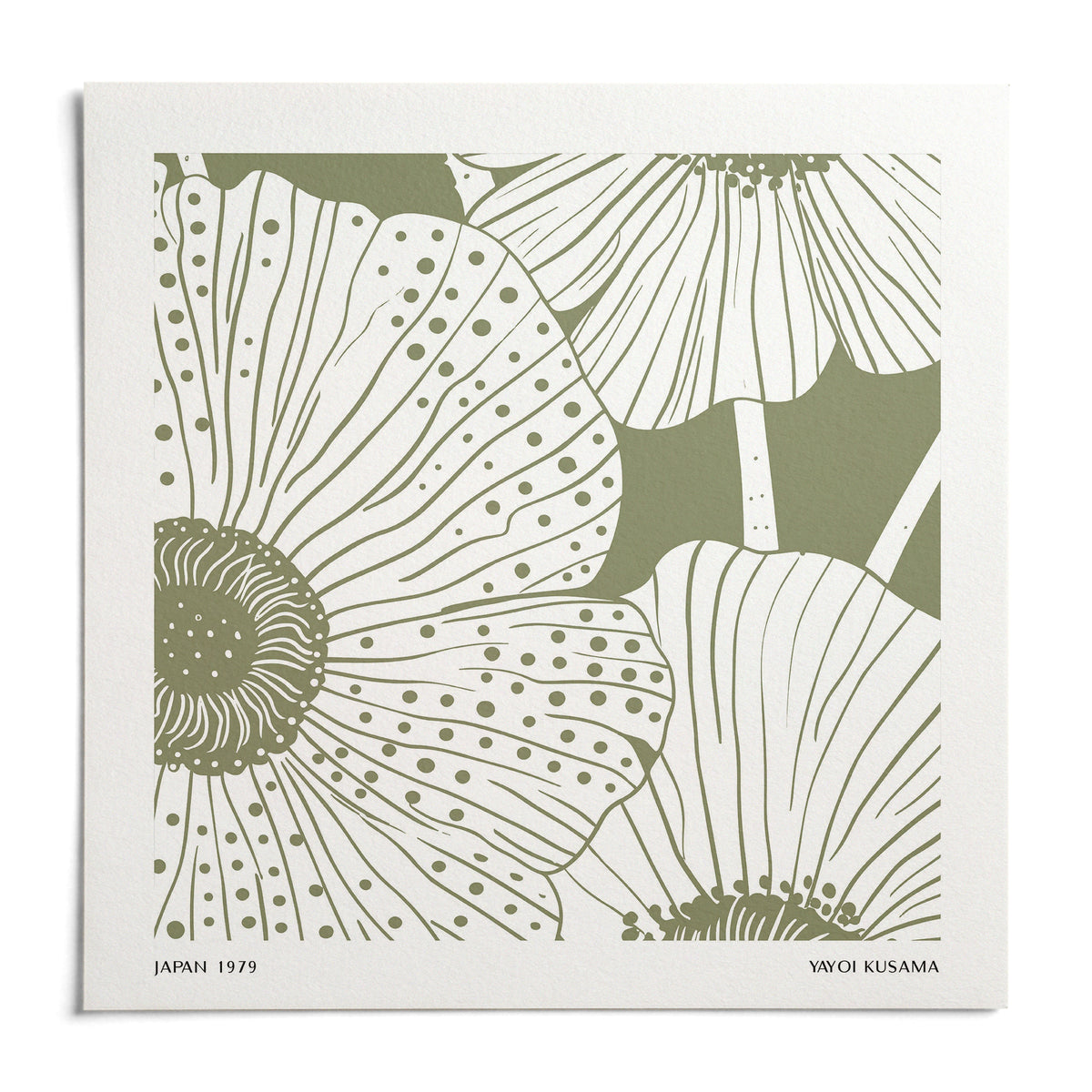 Sage Green Abstract Wall Art, shown as an unframed paper print on a plain white background