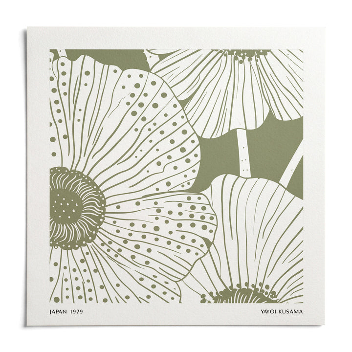 Sage Green Abstract Wall Art, shown as an unframed paper print on a plain white background
