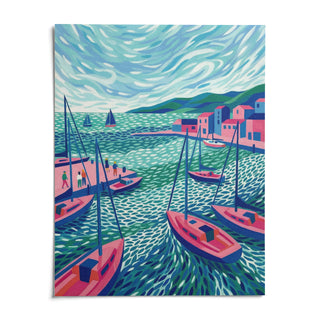 Sailboats Wall Art, shown as an unframed paper print on a plain white background