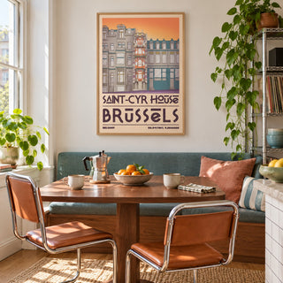 Saint Cyr House Poster shown in a breakfast nook (frame not included)