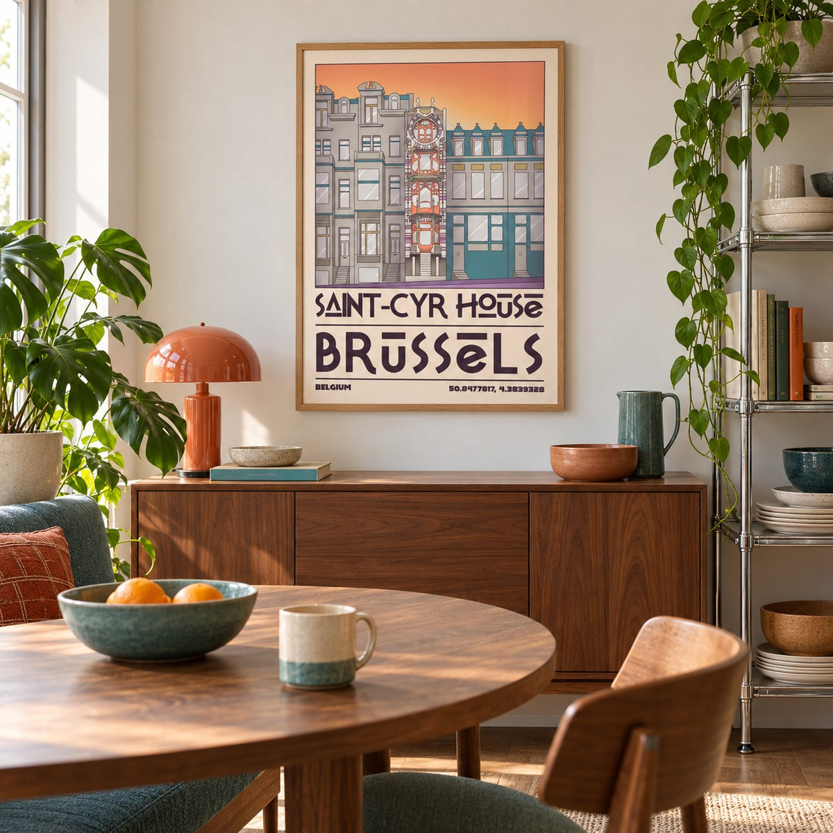 Saint Cyr House Poster shown in a creative city apartment (frame not included)