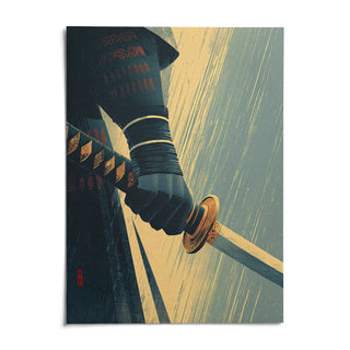 Katana Wall Art, shown as an unframed paper print on a plain white background