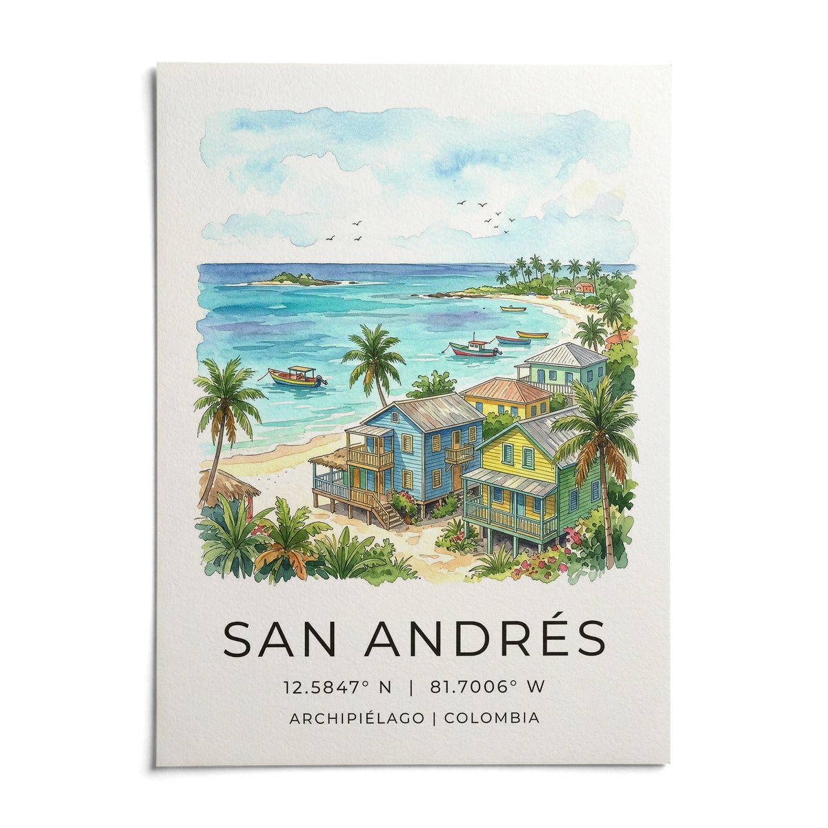 San Andres Art Print, shown as an unframed paper print on a plain white background