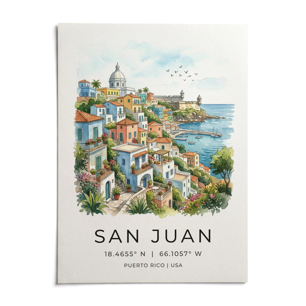 San Juan Art Print, shown as an unframed paper print on a plain white background