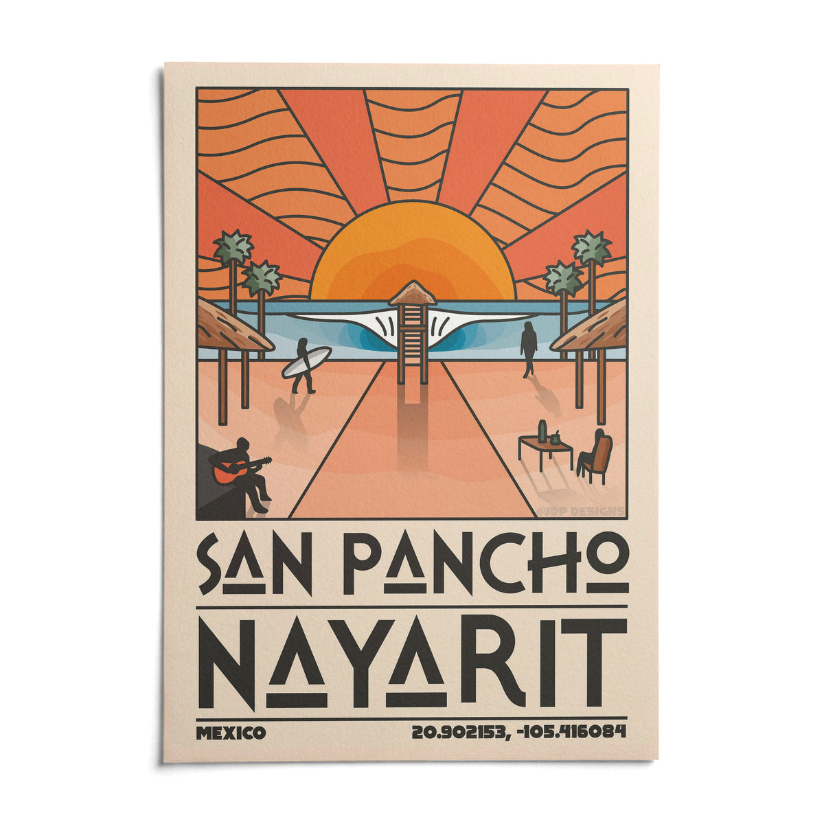San Pancho Nayarit Print, shown as an unframed paper print on a plain white background