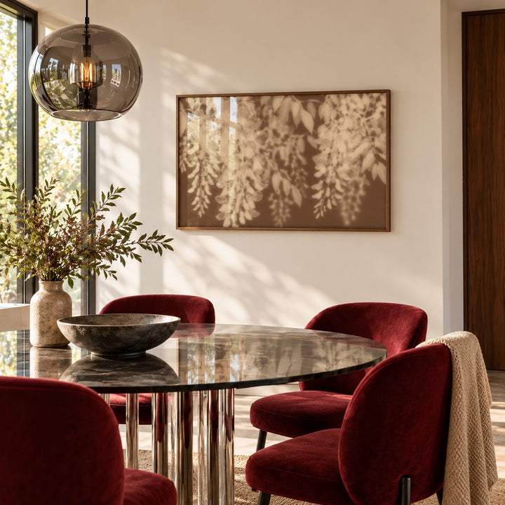 Sand Wisteria Print styled in a dining room (frame not included)