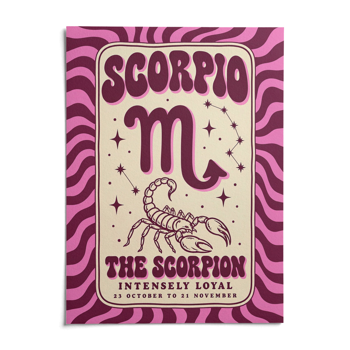 Scorpio Print, shown as an unframed paper print on a plain white background