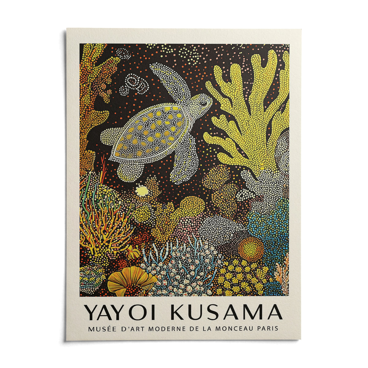Sea Turtle Wall Art, shown as an unframed paper print on a plain white background