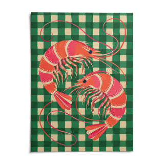 Shrimp Poster, shown as an unframed paper print on a plain white background