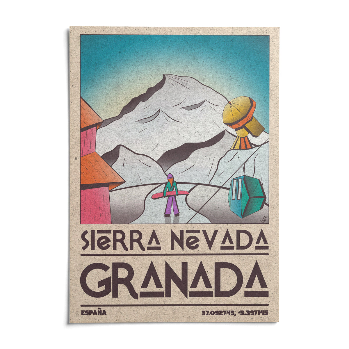Sierra Nevada Art Print, shown as an unframed paper print on a plain white background