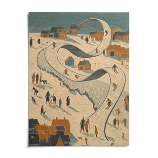 Snow Scene Wall Art, shown as an unframed paper print on a plain white background