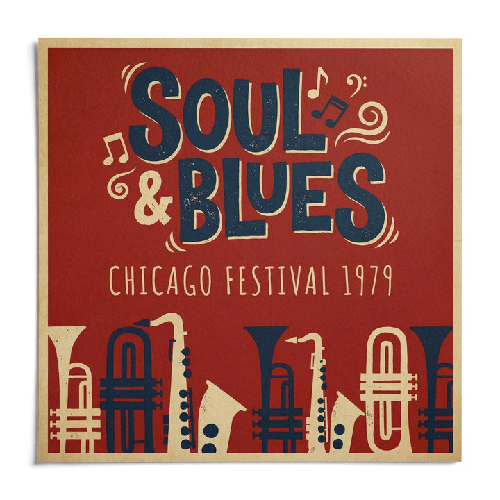 Soul Blues Festival Art, shown as an unframed paper print on a plain white background