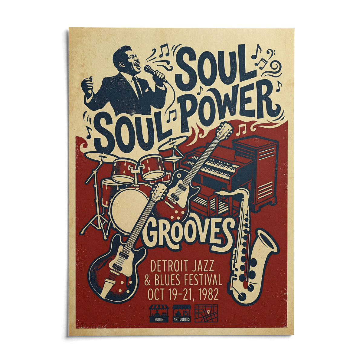 Soul Music Art, shown as an unframed paper print on a plain white background