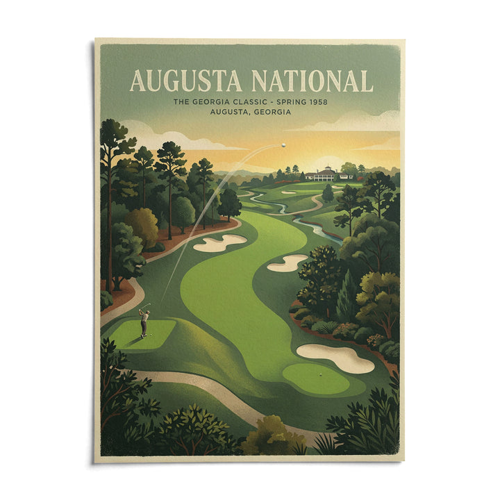 Southern Golf Course Poster, shown as an unframed paper print on a plain white background