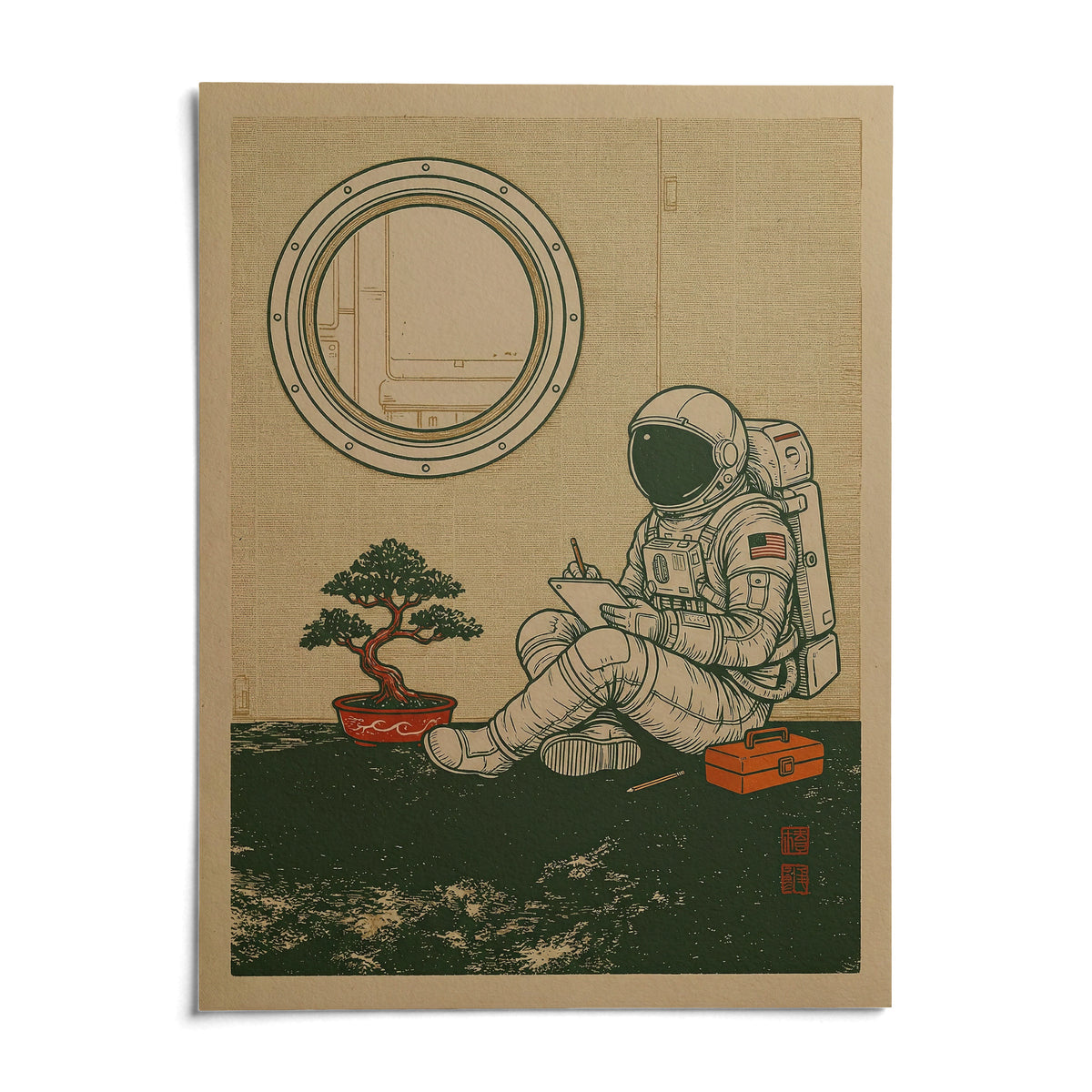 Astronaut Art Print, shown as an unframed paper print on a plain white background
