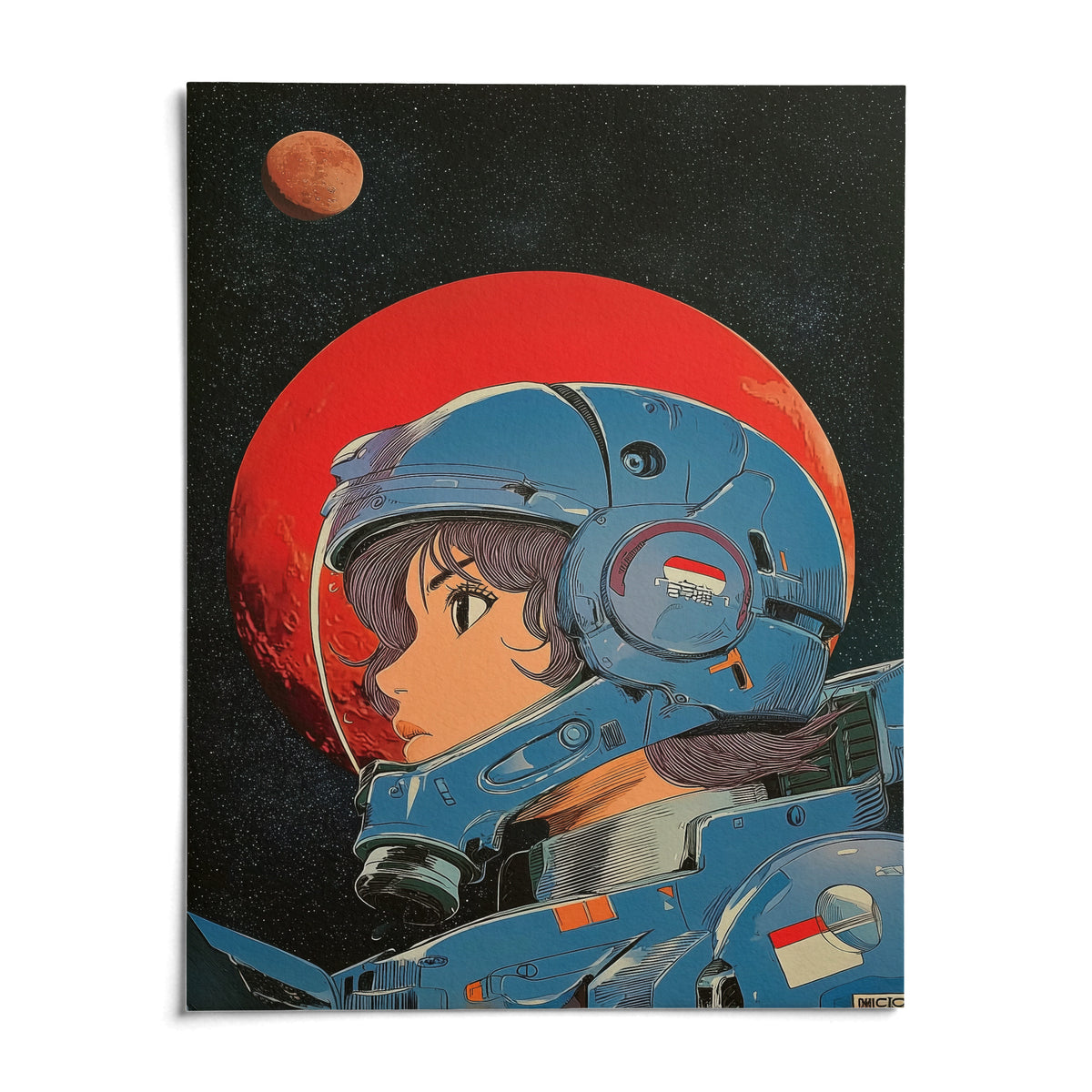 Space Girl Art, shown as an unframed paper print on a plain white background