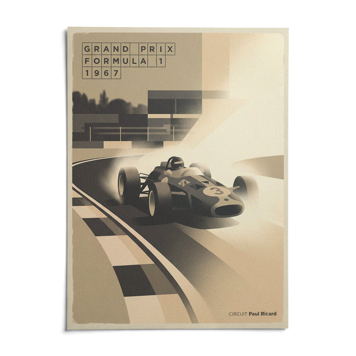 Sports Car Poster, shown as an unframed paper print on a plain white background