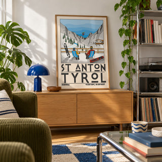 St Anton Tyrol Art Print shown in a creative reading corner (frame not included)