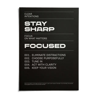 Stay Focused Poster, shown as an unframed paper print on a plain white background