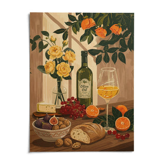 Still Life Kitchen Art, shown as an unframed paper print on a plain white background