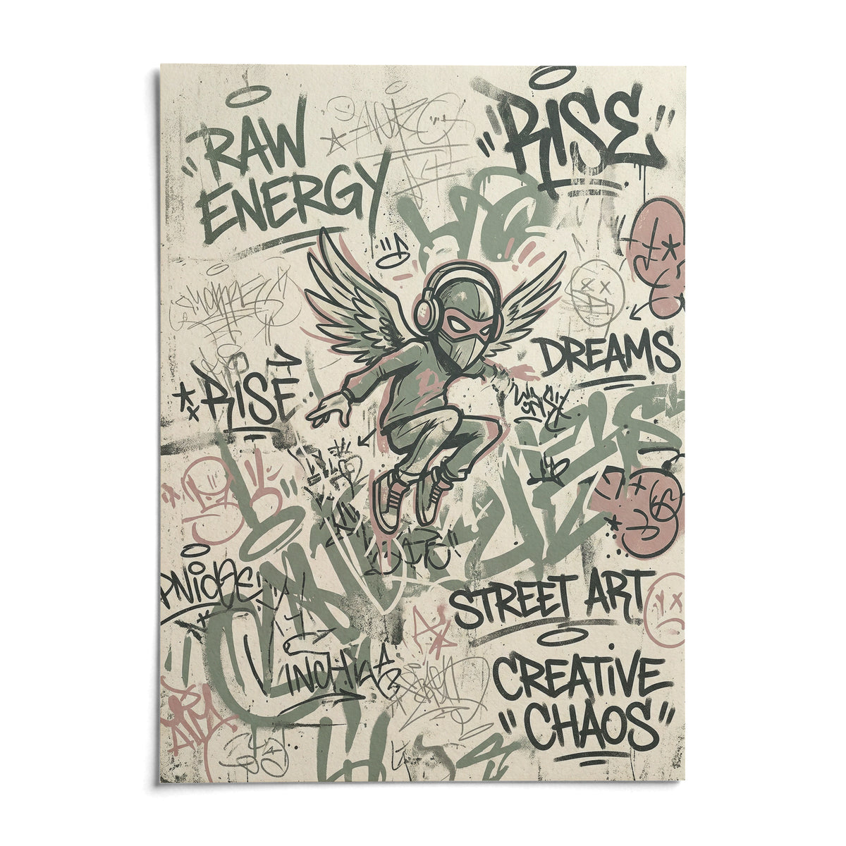 Street Art Poster, shown as an unframed paper print on a plain white background