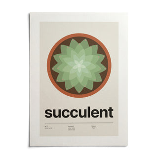Succulent Print, shown as an unframed paper print on a plain white background