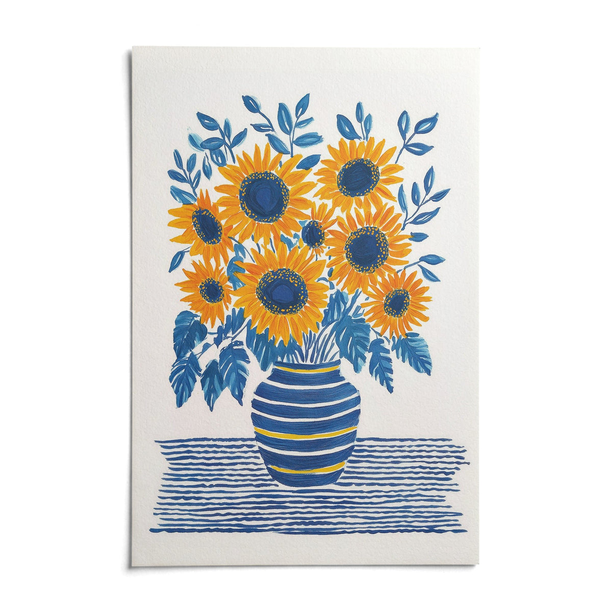 Sunflower Print, shown as an unframed paper print on a plain white background