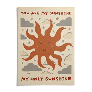 Sunshine Quote Wall Art, shown as an unframed paper print on a plain white background