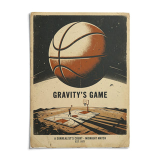 Surreal Basketball Art Print, shown as an unframed paper print on a plain white background