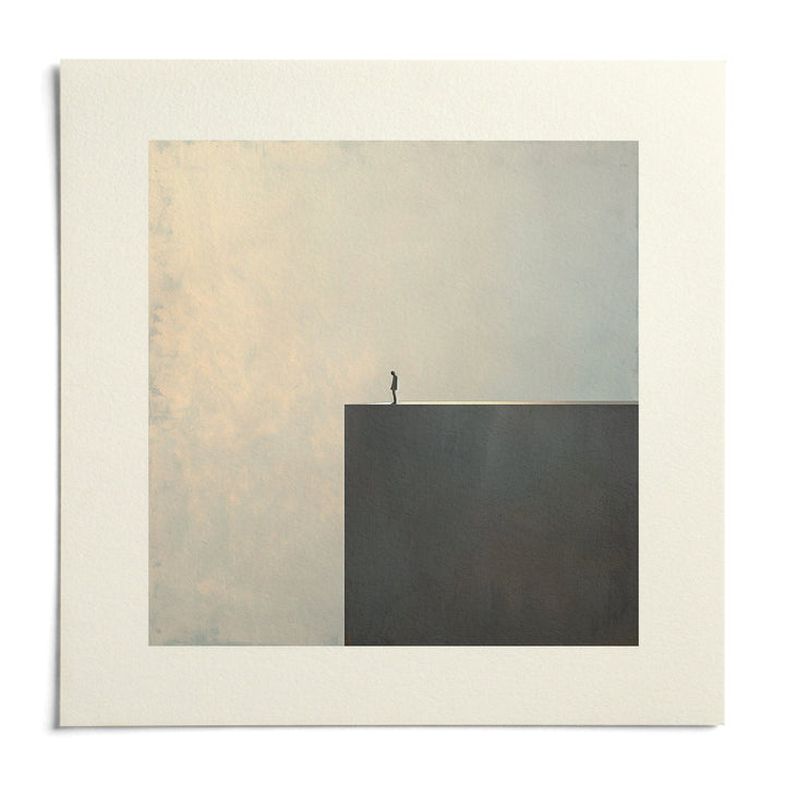 Surreal Black and White Art, shown as an unframed paper print on a plain white background