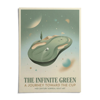 Surreal Golf Art, shown as an unframed paper print on a plain white background