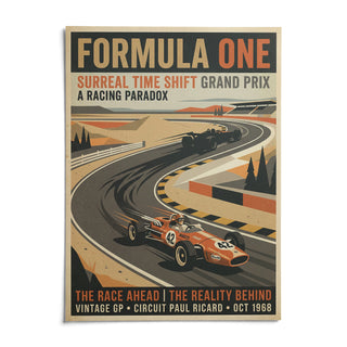 Surreal Racing Poster, shown as an unframed paper print on a plain white background